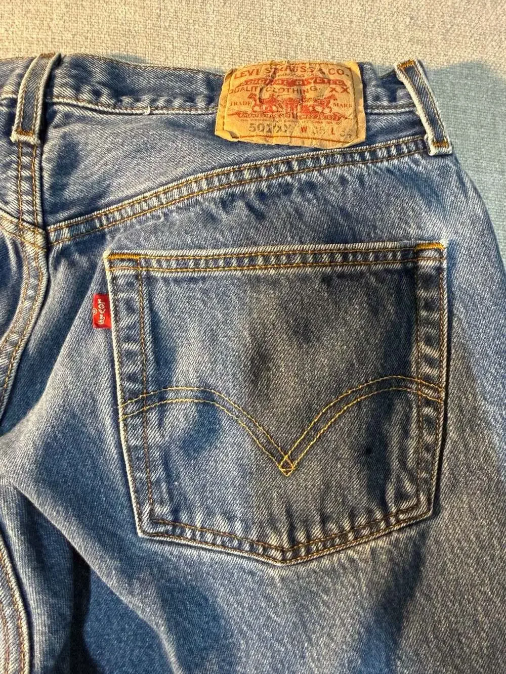 Levi's 501XX Button Fly Straight Leg Jeans 35x34